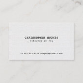 ミニマルシンプルスエレガントテクスチャホワイト弁護士 名刺 (正面)