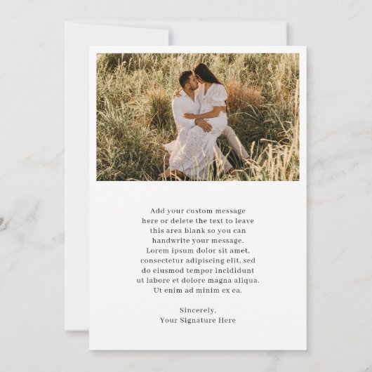 ミニマルシンプルスエレガントフォトクラシッククリスマス シーズンカード (裏面)