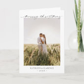 ミニマルシンプルスエレガントフォトクラシッククリスマス シーズンカード (正面)