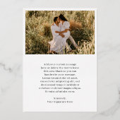 ミニマルシンプルスエレガントフォトクラシッククリスマス 箔シーズンカード (裏面)