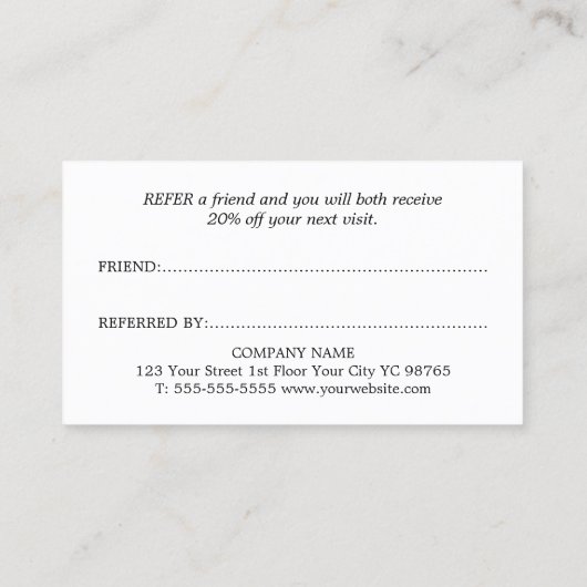 ミニマルシンプルスエレガントライトパステルブラックサロン 紹介カード (裏面)