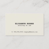 ミニマルシンプルスエレガント弁護士オールドホワイト 名刺 (正面)