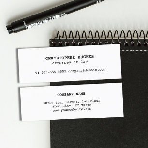 ミニマルシンプルスエレガント弁護士 スキニー名刺