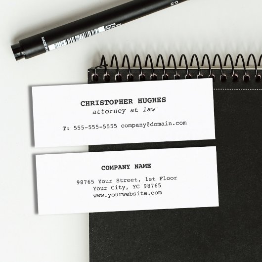 ミニマルシンプルスエレガント弁護士 スキニー名刺