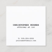 ミニマルシンプルスエレガント弁護士 スクエア名刺 (正面)