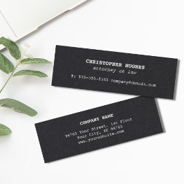 ミニマルシンプルスエレガント白黒弁護士 スキニー名刺