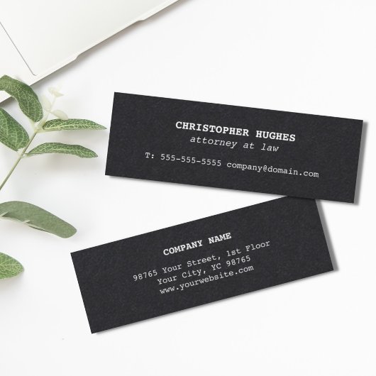ミニマルシンプルスエレガント白黒弁護士 スキニー名刺