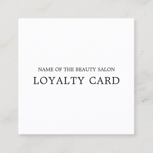 ミニマルシンプルスエレガント白黒美しい ロイヤリティカード (正面)