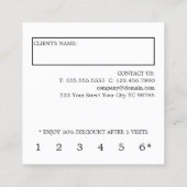 ミニマルシンプルスエレガント白黒美しい ロイヤリティカード (裏面)