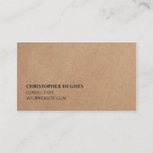 ミニマルシンプルスエレガント・クラフト紙コンサルタント 名刺 (正面)