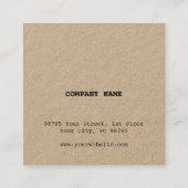 ミニマルシンプルスエレガント・クラフト・コンサルタント スクエア名刺 (裏面)