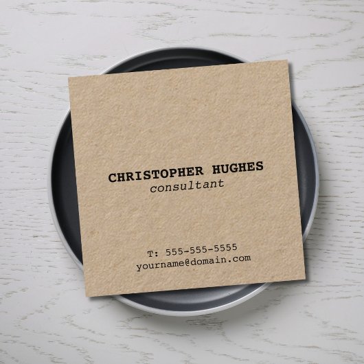 ミニマルシンプルスエレガント・クラフト・コンサルタント スクエア名刺