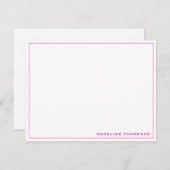 ミニマルシンプルスガーリーマゼンタ ノートカード (正面/裏面)