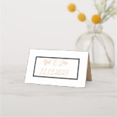 ミニマルシンプルスクパーソナライズされた結婚クラスの折り プレイスカード (裏面)