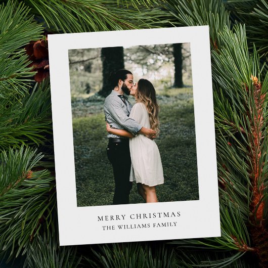 ミニマルシンプルスクモダンスの家族の写真 シーズンポストカード