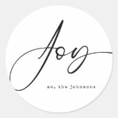 ミニマルシンプルスクリスマスホリデージョイ ラウンドシール (正面)