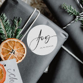 ミニマルシンプルスクリスマスホリデージョイ ラウンドシール