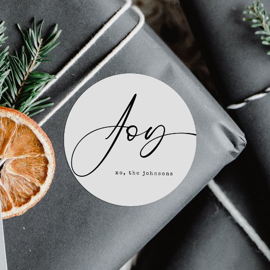 ミニマルシンプルスクリスマスホリデージョイ ラウンドシール