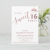 ミニマルシンプルスクールバラ金ゴールドティアラ甘い16 招待状 (スタンド正面)