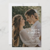 ミニマルシンプルスコンテンポラリーの写真結婚の数 招待状 (正面)