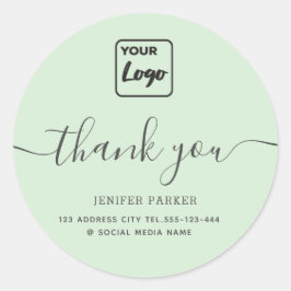 ミニマルシンプルススカスタムスクリプト感謝していのロゴCL ラウンドシール