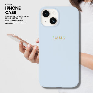 ミニマルシンプルススタイリッシュシック青金ゴールドモノグラム Case-Mate iPhone 14ケース