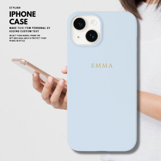 ミニマルシンプルススタイリッシュシック青金ゴールドモノグラム Case-Mate iPhone 14ケース