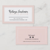 ミニマルシンプルスタイリッシュ縁ど赤面ピンク 名刺 (正面/裏面)