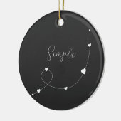 ミニマルシンプルスタイルのハートを持つイラストレーション セラミックオーナメント (左)