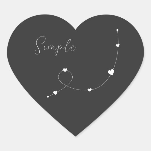 ミニマルシンプルスタイルのハートを持つイラストレーション ハートシール (正面)
