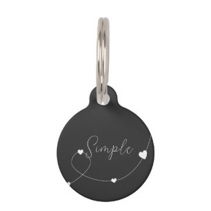 ミニマルシンプルスタイルのハートを持つイラストレーション ペット　ネームタグ