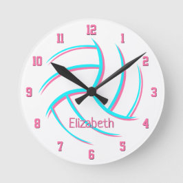 ミニマルシンプルスタイル女子カスタムバレーボール ラウンド壁時計