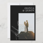 ミニマルシンプルスト結婚スクリプトの写真 招待状 (正面)