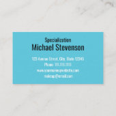 ミニマルシンプルスト，,ストライプサンゴ，青 名刺 (裏面)