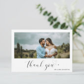 ミニマルシンプルスハートス結婚ト写真 サンキューカード (スタンド正面)