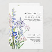 ミニマルシンプルスフローラ結婚の葉 招待状 (正面/裏面)