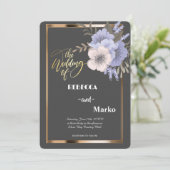 ミニマルシンプルスフローラ、金ゴールドフレームへの招待 招待状 (スタンド正面)