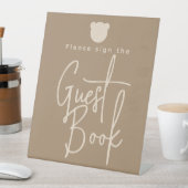 ミニマルシンプルスベアーベビーシャワーゲストブック 台座サイン (インサイチュ)