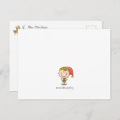 ミニマルシンプルスメリー小妖精や小人クリスマス シーズンポストカード (正面/裏面)