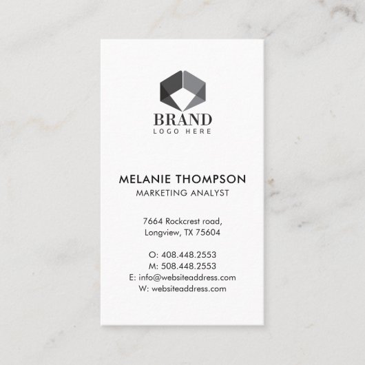 ミニマルシンプルスモダンの会社のカスタムロゴ 名刺 (正面)