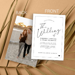 ミニマルシンプルスモダンの書結婚道 招待状