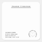 ミニマルシンプルスモダンの白ハートろうそく スクエアシール (正面)