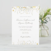 ミニマルシンプルスモダンイエローワイルドフラワー結婚ズ 招待状 (スタンド正面)