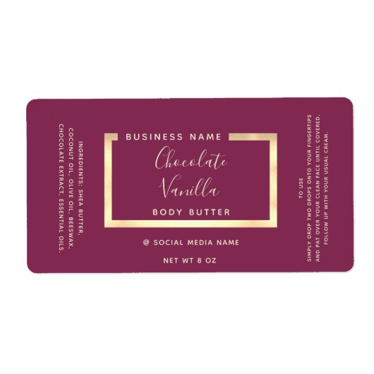 ミニマルシンプルスモダンタイポグラフィ金ゴールドフレーム ラベル (正面)