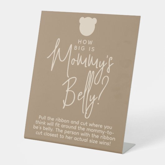 ミニマルシンプルスモダンビーベビーシャワーゲーム 台座サイン (正面)