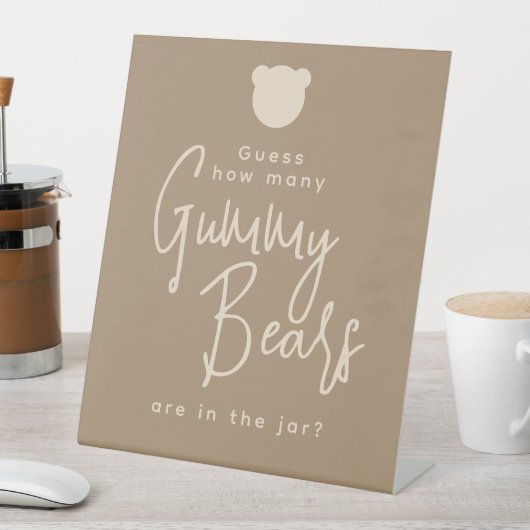 ミニマルシンプルスモダンビーベビーシャワーゲーム 台座サイン (インサイチュ)