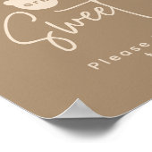 ミニマルシンプルスモダンビーベビーシャワー甘い ポスター (角)