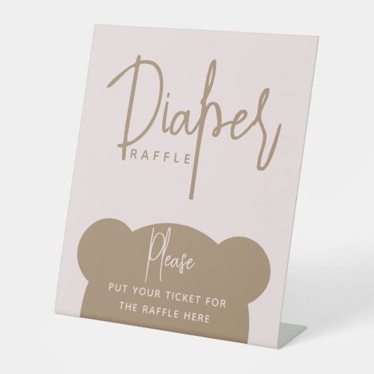 ミニマルシンプルスモダンビーベビーシャワー 台座サイン (正面)