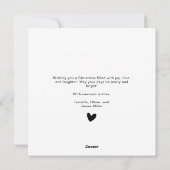 ミニマルシンプルスモダンフォトハッピーホリデー シーズンカード (裏面)