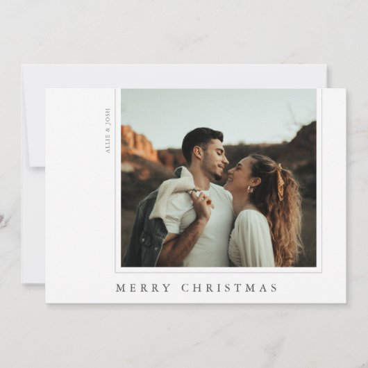 ミニマルシンプルスモダンフレームライトホリデーカード シーズンカード (正面)